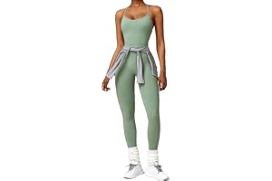 ciciglow Kvinnor U-hals Träning Jumpsuit Stretchig Ärmlös Spaghetti Strap Tank för Fitness Yoga Club Aktiviteter Nylon