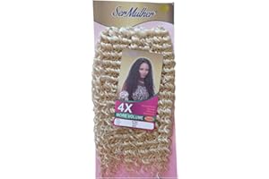 SER MULHER RITMO – Extension sintetiche di capelli ricci per Crochet Braids 340Grammi, 50 cm (613 Platinum Blonde)