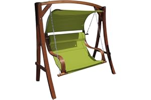 ASS Design Hollywoodschaukel Gartenschaukel MERU aus Holz Lärche inkl. Abdeckung von AS-S, Farbe:Grün
