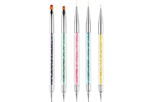 Rnitle Nagel Art Fineliner Pinsel[5 Stück],Nagel Art Liner Pinsel,Professionel Detail Pinselset,Nagellack Pinsel,für Nail Art Design Painting Salon,Nageldesign Nagel Fußpflege