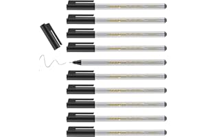 edding 89 - fineliner - black - 10 pens - extra fine round tip 0.3 mm - thin fibre pen for fine, precise writing, underlining, drawing - in the office or at home and at school