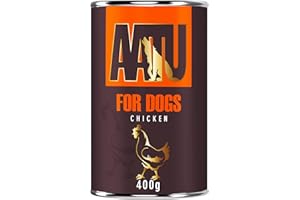 AATU 90/10 Wet Dog Food in a Tin - Chicken (6x400g) - Grain Free Recipe - No Artificial Ingredients - Good for Low Maintenance Feeding. (Packaging may vary).