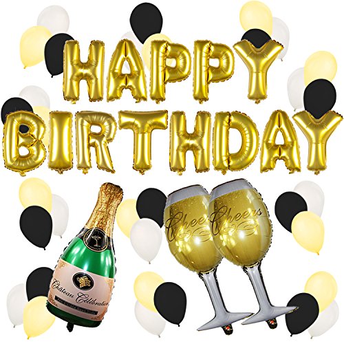 Gold/Champagner Ballons zu deinem Geburtstag – Geburtstags Party – 18. 21. 30. 40. 50.