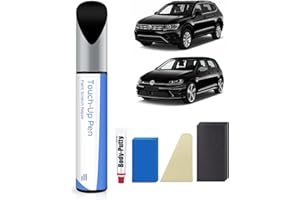 PARTS4EV LC9X/2T Deep Black Pearl Kit de Stylo de retouche Compatible avec VW/Volkswagen Correspondance exacte pour Les éclats et Les Rayures