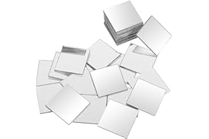 Lusofie 50 Stück Kleiner Selbstklebende Spiegel zum Basteln-Quadratische Spiegelfliesen-Mini Acryl Spiegel-für DIY Badezimmer Handwerksku(2,5cm x 2,5cm)