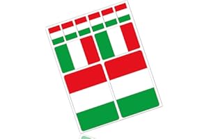 Biomar Labs® 10 x PVC Adesivi Set Stickers Bandiera Nazionale Italia Italy per Auto Moto Finestrìno Porta Casco Scooter Skateboard Bici PC Laptop Tablet Tuning D 14