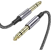 MOSWAG Gitarre Audio Kabel 1M, Klinke Audio Kabel Nylon Geflochten für E-Gitarre, Elektronisches Klavier, Bassverstärker, Bas
