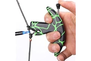 ShiningLove Thumb Bow Release, 3 Finger Thumb Trigger Caliper Grip Compound Bow Release Aid, Recurve Bow Releaser Aid Tool, Replaceable Bow Release Trigger Caliper Grip green