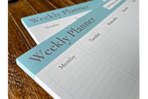 CSM Pack de 2 agendas hebdomadaires A4 encre métallique accrocheuse pour ajouter une touche de prestige à votre espace de travail - Jours de la semaine, agenda, listes de tâches 50 feuilles détachables