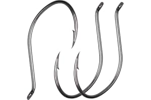 JSHANMEI Angelhaken Welshaken Köderhaken Schwarz Hartstahl Fischhaken