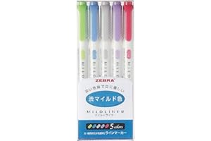 WKT7-5C-NC NC5 Zebra Mildliner zestaw kredek z cienką i szeroką końcówką