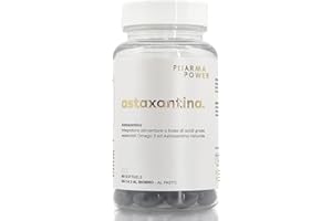 PharmaPower Astaxantina - Integratore Nutricosmetico Antiossidante di Astaxantina da 8 mg per Dose, Arricchito Con Omega 3, Alto Assorbimento e Biodisponibilità, Senza Glutine e Lattosio, 60 Softgels