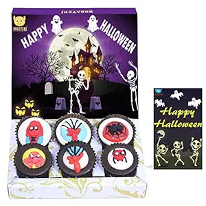 BOGATCHI Halloween Gifts, Premium Chocolate Candy Box with Spider Man Sugar Toys, 6 Pieces, Free Halloween Greeting Card