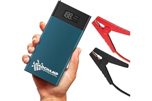 LOADCHAMP INTELLIGENT CHARGING GERMANY LOADCHAMP Starthilfe Powerbank 12V 10000mAh 500A Motorrad Auto Roller Starthilfegerät Jump Starter Autobatterie Starthilfe Power Bank Ladegerät USB