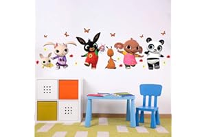 kina - B_R0003 Adesivi Murali Bambino Ecologici e Anallergici Soffice Effetto Tessuto Riposizionabile Bing Cartoon Flop Pando Sula Decorazione Muro Neonato Cameretta Asilo Nido Carta da Parati Adesiva