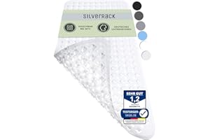 SilverRack Tappetino antiscivolo per vasca da bagno, 88 x 40 cm, senza BPA, per bambini e neonati, resistente alla muffa e lavabile in lavatrice, tappetino da bagno antiscivolo