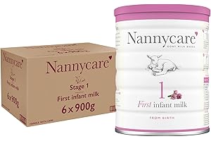 Nannycare Goat Baby Formula – Stage 1 (from Birth) First Infant Milk. Baby Milk Powder for nutritionally Complete Combination or Bottle Feeding – 900g (Pack of 6)