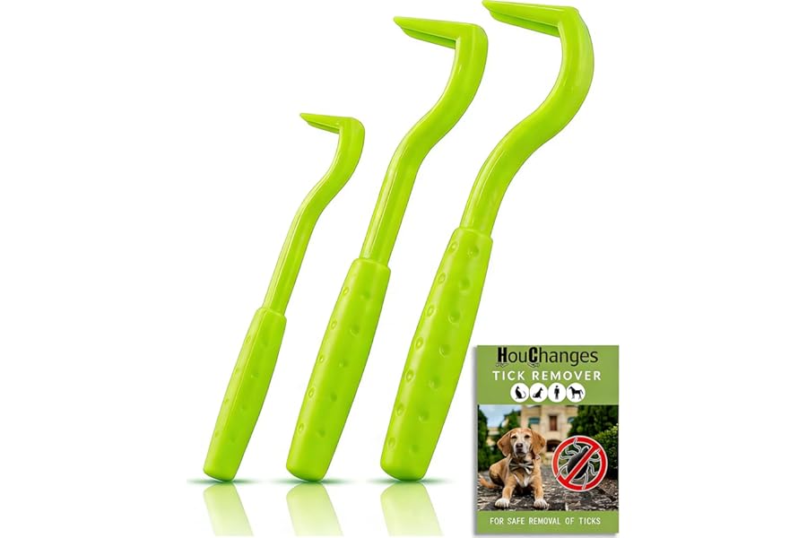 HouChanges 3Pcs Tick Remover Tool,Painlessly Tick for Dogs Cats and Humans Pets Green