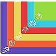 Extra Thick Flexible Plastic Chopping Board (Set of 6 with Holes) - Plastic Cutting Board Set - Mats with Food Icons & EZ-Grip Waffle Back - Colour Coded Chopping Boards for Kitchens