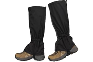 PVFZXS PVFVXS Gamaschen, Wasserdichte, Staubdicht, atmungsaktiv, einstellbarer Beinschutz für Wandern, Jagd, Fahrrad, Skifahren, Klettern, Outdoor (Schwarz)
