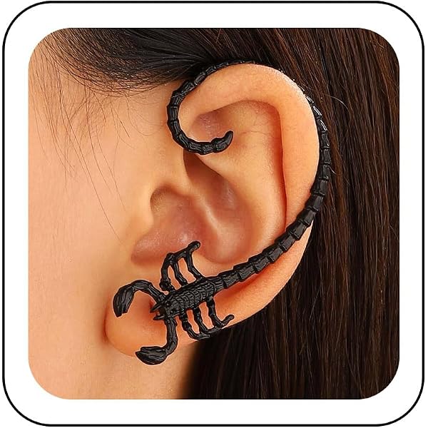 Imtrub Orecchini A Polsino Scorpione - Gioielli Gotici Punk Per Donna, Ideali Per Halloween, Feste A Tema E Look Alternativi