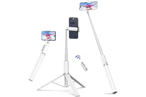 ATUMTEK 172 cm Selfie Stick Tripod Extendable All-in-One Aluminium Mobile Phone Tripod with Bluetooth Remote Control 360° Rotatable for iPhone 15 Pro Max/15/14/13/12/XS Max/X Samsung Smartphones,