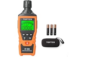 TopTes CT-300 Portable Carbon Monoxide Detector, CO Detector with Audible & Visual Alarm, 0-5000PPM, for Home, Car, Camping& Travel, CO Alarm, Backlit LCD Screen - Orange