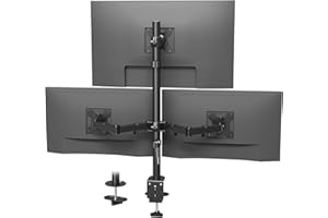 Bontec Monitor Halterung 3 Monitore, Höhenverstellbar, 360° Drehbar, Für 27-32 Zoll Monitore, Max. 30kg Pro Arm, Zwei Installationsoptionen, Für Büro und Gaming, VESA 75x75mm/100x100mm