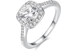 Uloveido Women's Sparky Cubic Zirconia Simulated Birthstone Solitaire Ring Wedding Engagement