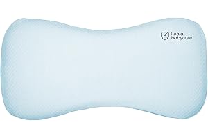 Koala Babycare Cuscino Neonato Plagiocefalia fino a 36 Mesi Sfoderabile (con due Federe) per il lettino - Aiuta a prevenire e trattare la Testa Piatta in Memory Foam - Blu - Design Registrato KBC®
