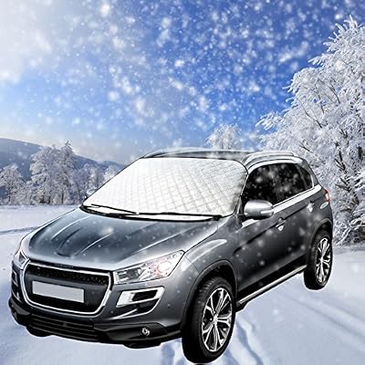 Veotech Couverture Pare-brise Voiture ,Veotech Voiture Couverture de Pare-brise Protection Glace Anti-givre Couvre Bouclier de Chaleur Etanche Couverture de Pare-brise Protection Voiture Pour Toute La Saison