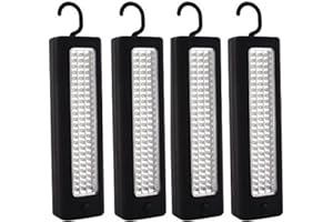 DINOWIN 72 LED Ultra Bright Work Light,Magnetic Light with Hanging Hook,Portable Battery Operated Inspection Lamp Torches for Camping, Household,Attic, DIY, Workshop, Fishing (4 Pcak)