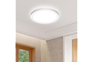 ‎SLOCHI slochi LED Deckenleuchte, 3 Farben Deckenlampe 3000K/4000K/6500K, Rund Flach Badezimmer Lampe Decke IP44 Wasserfest, 16CM 12W Klein Deckenlampen für Küche Flur Keller Bad Schlafzimmer