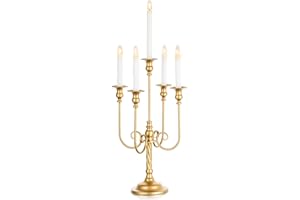 Candelabri per Matrimonio Candelabri da Terra Alti - Candelabri a 5 Bracci Oro Inweder 50cm Portacandele a Spirale in Metallo Portacandele Antichi per Centrotavola Natale Eventi Cerimonia Ricevimento