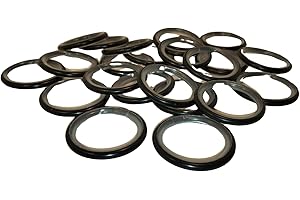 ‎NRV-OUTDOORBEDARF NRV-Outdoorbedarf Gardinenringe mit Gleiteinlage | schwarz | Set à 20 Stück | Rundring aus Metall - mit Gleiteinlage | für Ø16 & Ø20 & Ø25mm Gardinenstangen mit Faltenlegehaken