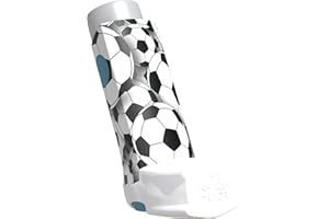 The Inhaler Tailor Inhaler Cover for Kids and Adults – Vegan Leather Case in Over 30 Designs for Ventolin and Shorter Style Inhalers – Handmade in England (3D Footballs, Ventolin Style)