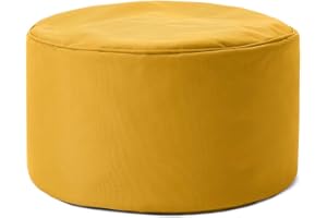 Lumaland Pouf sacco (50 L) | Sacco a sacco compatto con funzione 3 in 1: comodo sgabello, pratico tavolino ed elegante poggiapiedi per interni ed esterni I Ø 25 x 45 cm