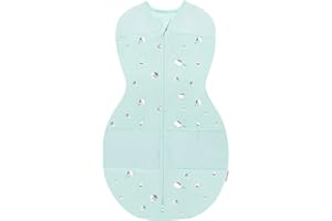 happiest baby Couverture d'emmaillotage Sleepea - Cotton 100% Bio - Favorise Un développement sain des Hanches (Turquoise Motif Planètes, Grand)