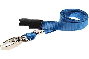 ALG ID Cards® Breakaway Lanyard Plain Colour with Safety Breakaway | Blue Neck Lanyard with Metal Clip | Lanyard for Pass Card Badge Holders (Blue Lanyard, Light Blue Lanyard)