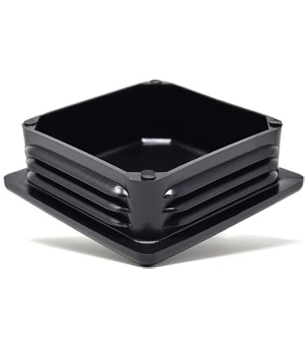 HJYZY 9 stuks vierkante buisstoppen lamellenstoppen 70 x 70 mm voor metalen buizen heuninggeleider voor buispalen stoelen en meubels zwart