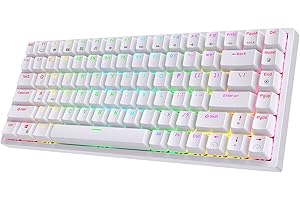 RK ROYAL KLUDGE RK84 Wireless Bluetooth/2.4Ghz 80% RGB tastiera di gioco meccanica, tre modalità tastiera collegabile con Hot-Swappable Clicky interruttore blu