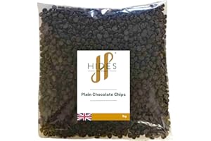 Hides Fine Foods - Plain Chocolate Chips -1kg - GMO - Free - Suitable for Vegetarians - Baking - Desserts - Cookies - Ganache - Muffins - Cakesicles - Cakes - Cupcakes -Tempering - Chocolate Mocha