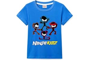 FORLCOOL Ninja Kidz Boys Casual Short Sleeve Girls T-Shirt 100% Cotton Tee for Children