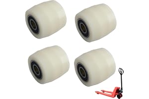 TOOSOAR Set med 4 nylonhjul för gaffeltruck 80 x 70 mm med kullager, för gaffeltruckar, reservhjul