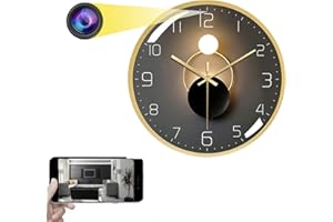 Firstoy Ukryta kamera szpiegowska, WiFi zegar ścienny, kamera 1080p, bezprzewodowa kamera bezpieczeństwa, kamera niania, mini rejestrator wideo z noktowizorem i zdalnym oglądaniem, obsługa iOS /