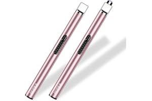 REIDEA Electronic Candle Lighter Arc Windproof Flameless USB Rechargeable Lighter with Safe Button for Home Kitchen (2 Pack Rose Gold)