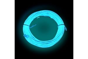 BALABAXER EL Wire, 10 m Tragbares Akku-Pack, Neonlichter, 360 °, Cuttable Glowing Rope Lights für Partys, Halloween, DIY Dekoration (10 Meter, Eisblau)