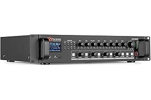 Power Dynamics PDV120MP3 - Amplificatore a 4 zone, 120 W, 100 V, con 6 canali, Bluetooth e lettore MP3