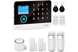 XNY Kit Système d'alarme Maison 4G - 10 pièces - Alarme Maison sans Fil Intelligent WiFi avec APP - Détecteur de Mouvement, Télécommandes, Capteur de Fenêtre et de Porte, Sirène, Compatible avec Alexa