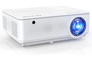 NICPOW Proyector de 7500 lux, Full HD Native 1080p, cine en casa con pantalla de 300 pulgadas y corrección trapezoidal ±40°, proyector LED compatible con TV Stick/HDMI/AV/VGA/USB/PS4/iOS/Android